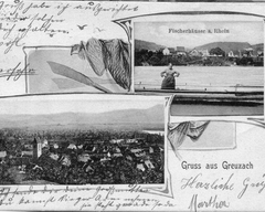 Postkarte von 1910" caption="Grenzach Fischerhäuser