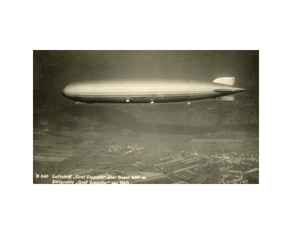 Graf Zeppelin über Basel 17. Sept. 1928
vs USA, 11 Stunden nach Lakehurst (Hindenburg Havarie)