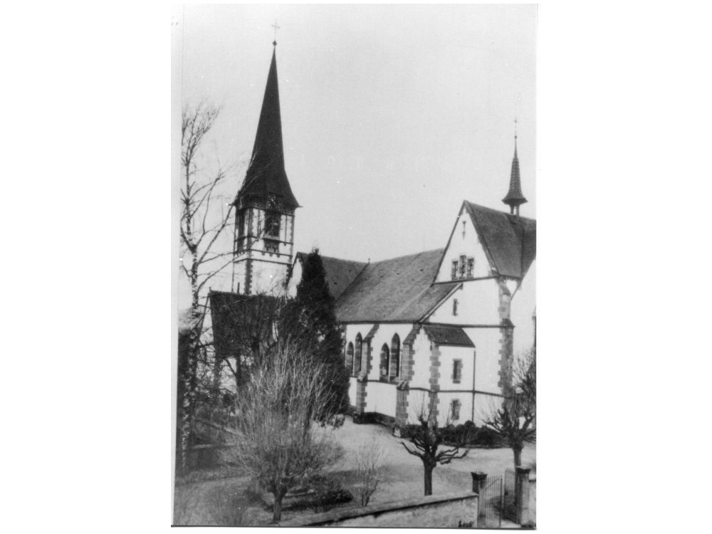 Kath. Pfarrkirche St. Georg in Wyhlen, erbaut 1904-06; Der Dachreiter (rechts)  fehlt heute
Kuechlin_069_50